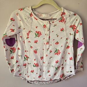 🍓 435 by Matilda Jane Floral & Strawberry Mixed Print Henley - Heart Patches 🍓